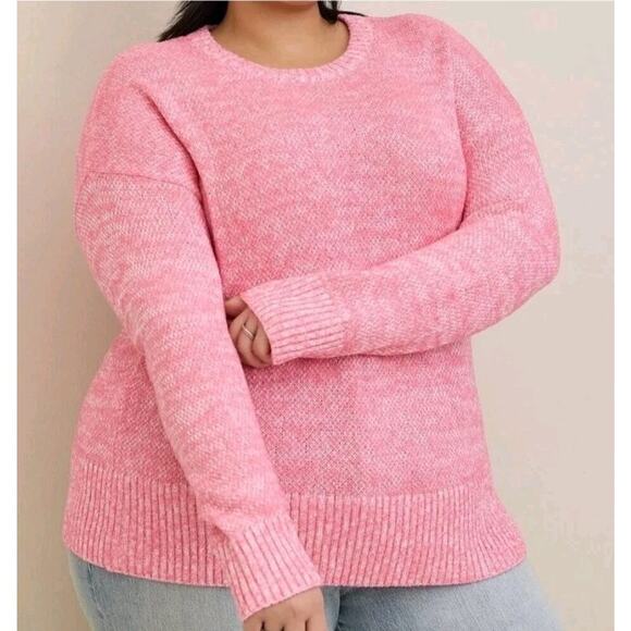 torrid Sweaters - Torrid Bright Pink Pullover Drop Shoulder Comfy Crew Neck Pullover Sweater Sz 6X